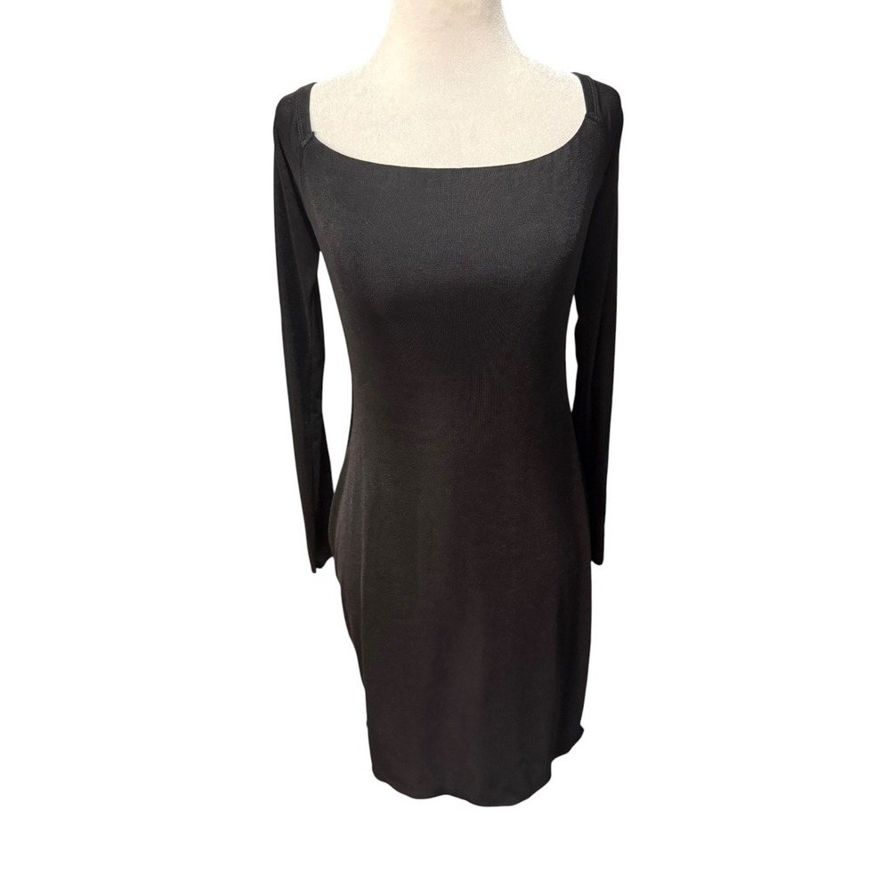 Naked Wardrobe Womens Black Long Sleeve Square Neck Mini Dress NW-D2869-X XL NWT